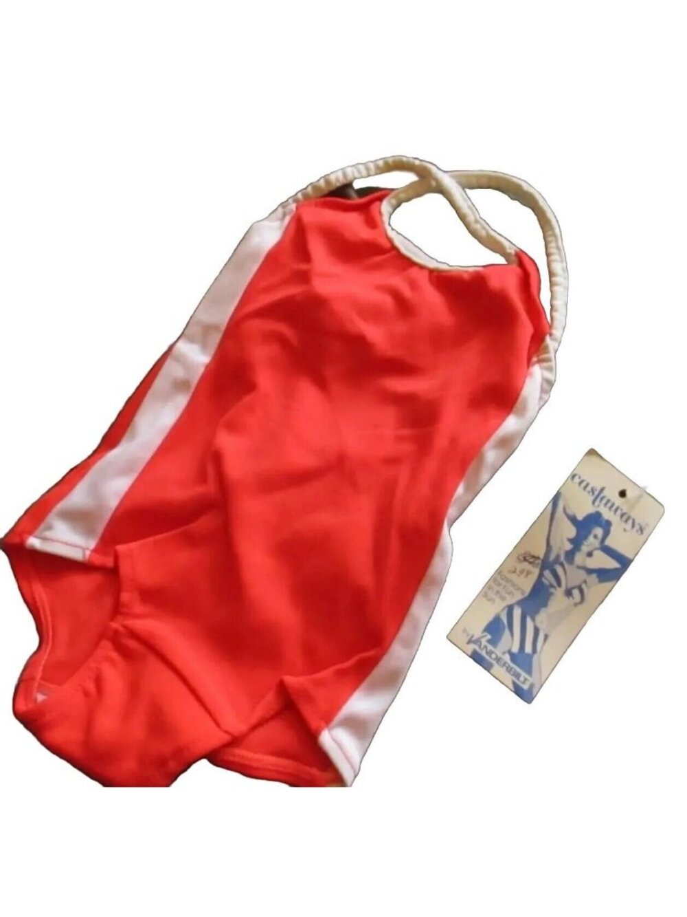 3T Vintage 1980's GIRLS 3 SwimSuit Red 1 Piece swim suit Castaways New With tag